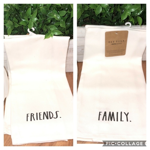 Rae Dunn Other - Rae Dunn 2-pk Family & Friends Kitchen Towels  NEW